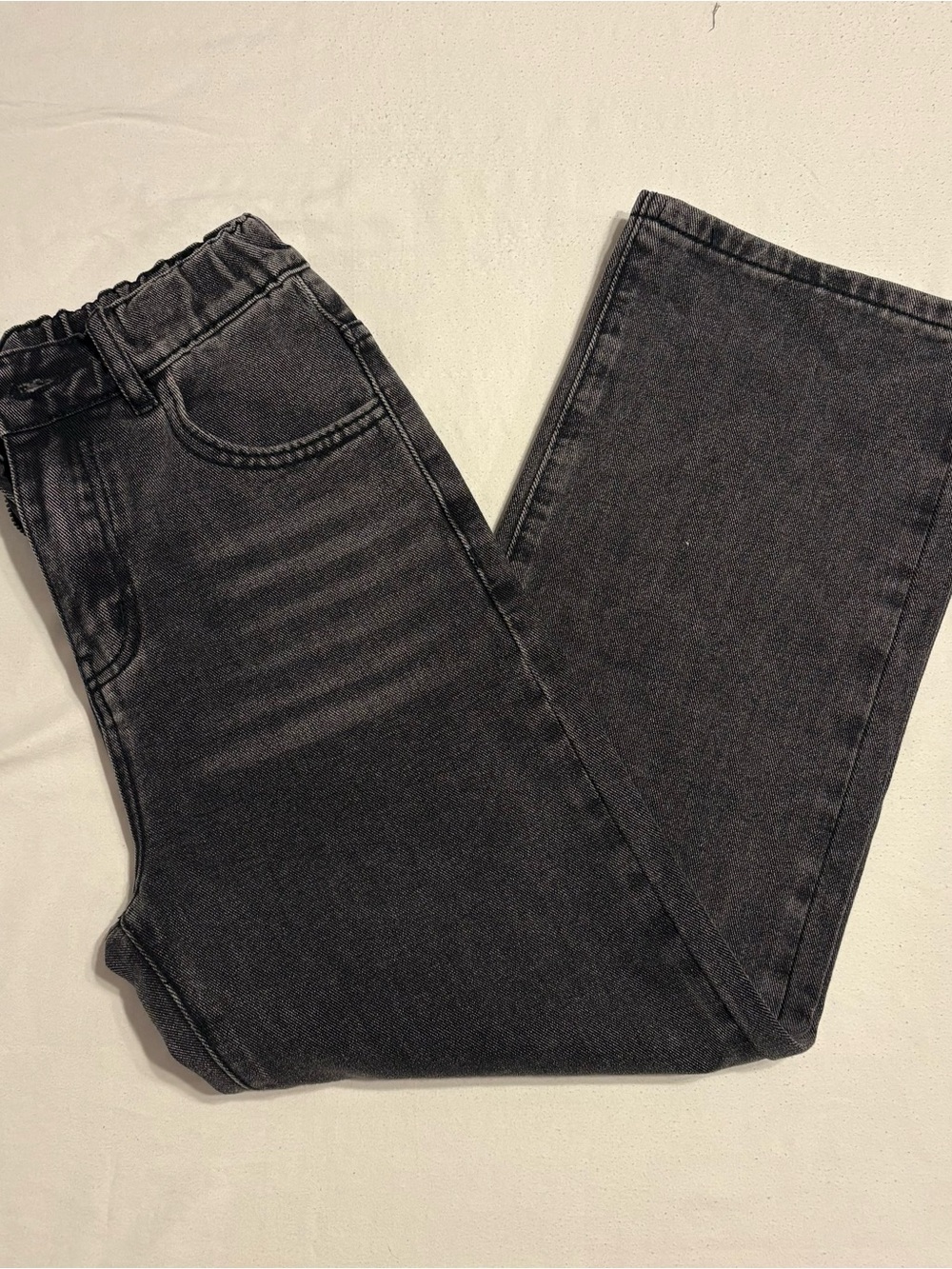 SHEIN Black Washed Kids' Jeans elasticized waist band and faded wash size 10Y